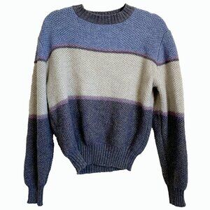 Woods Women’s Sweater Sz Large Wool Blend Colorblock Y2K Mock Neck Long Sleeves